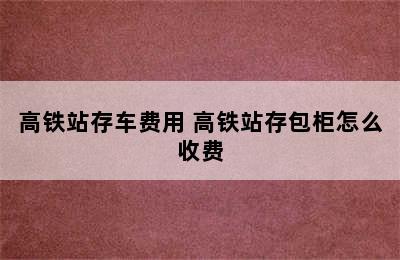 高铁站存车费用 高铁站存包柜怎么收费